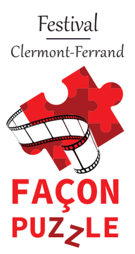 Une pièce de puzzle (symbolisant une scène culte de cinéma) drapée dans une bobine de film.