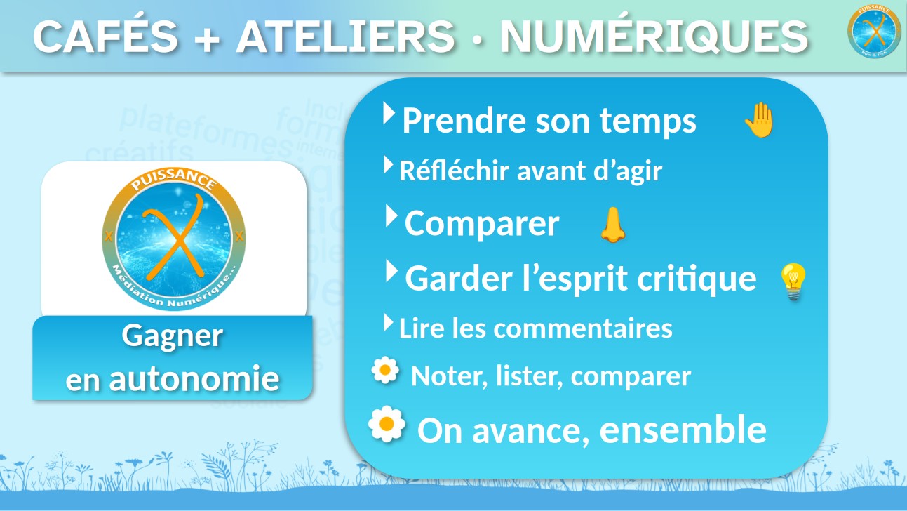 Puissance X - Gagner en autonomie : prendre son temps, réfléchir avant d'agir, comparer, garder l'esprit critique, lire les commentaires, noter, lister et comparer