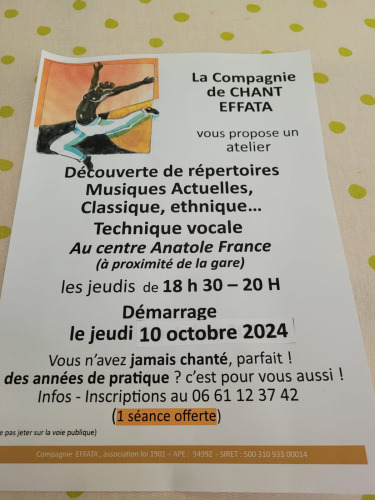 Démarrage de l'atelier pour la saison 2024-2025