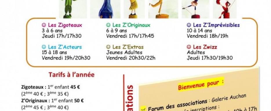 Théâtre inscription Zwizz et Compagnie