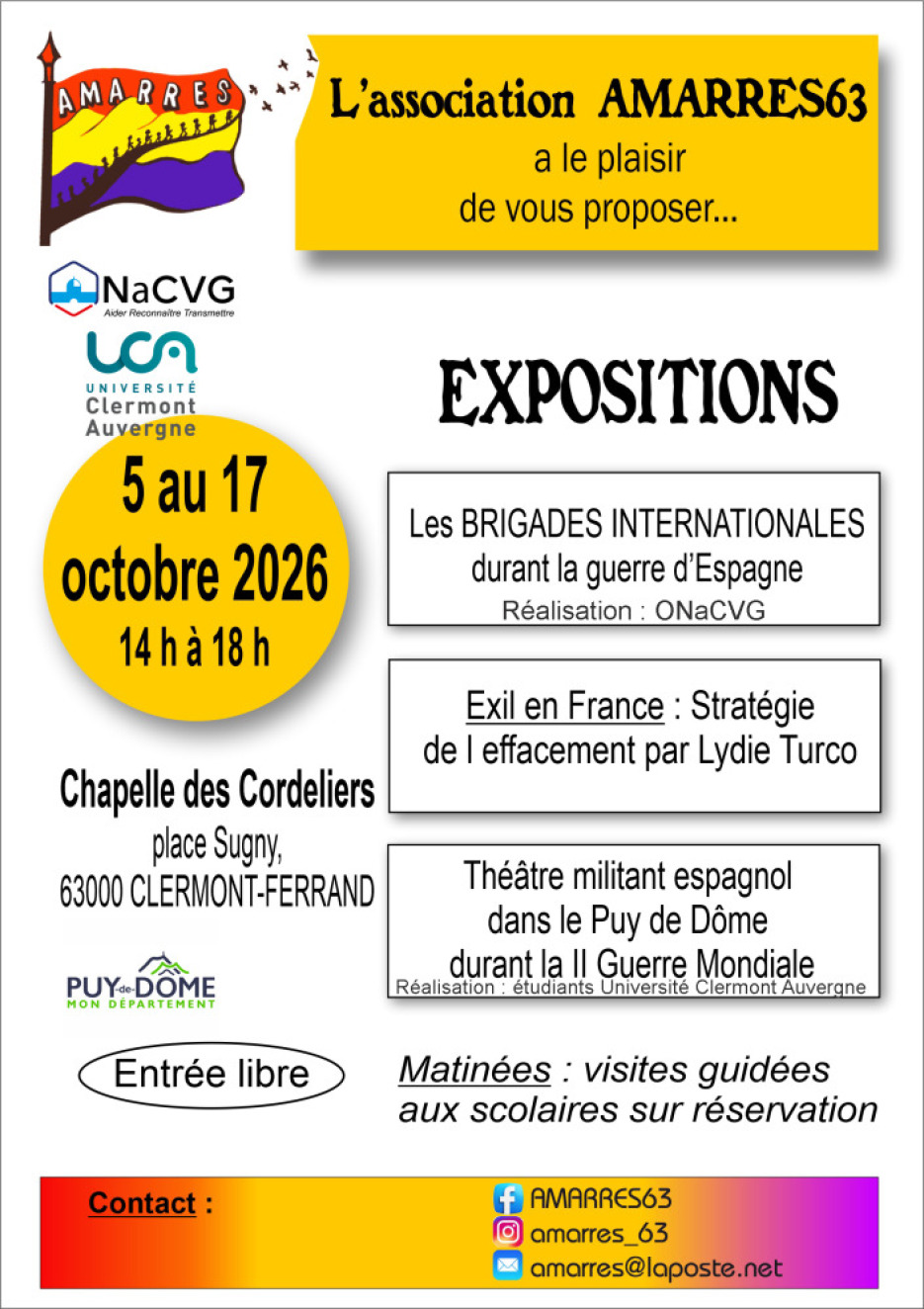 Affiche Expo Guerre d'Espagne