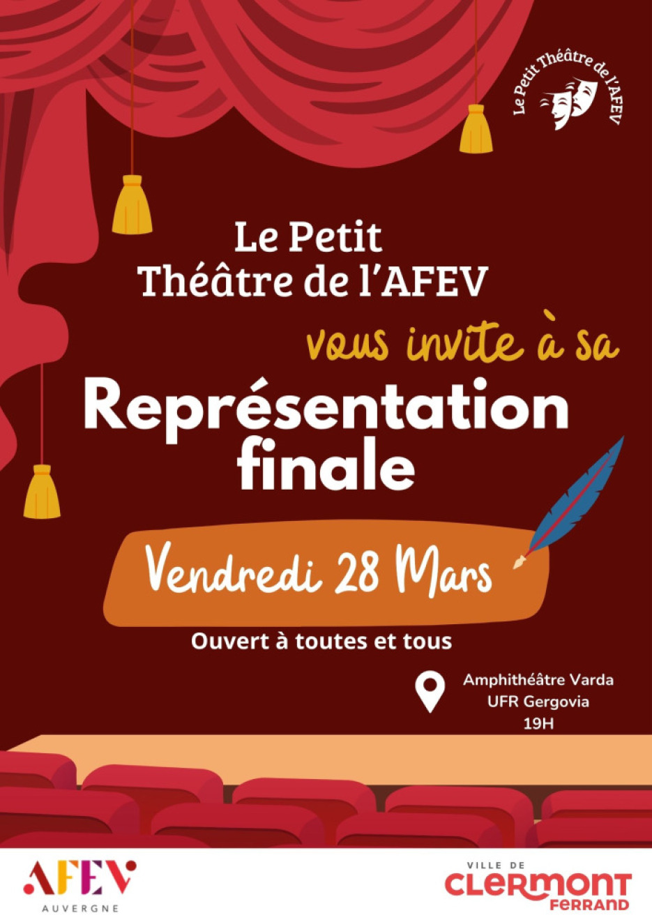 Affiche reprenant la date de l'événement et le lieu
