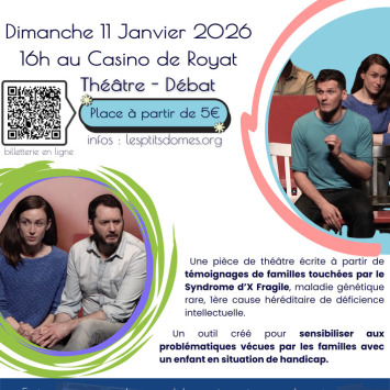 affiche pièce de théâtre "instants fragiles" présentée au casio de Royat le 11 janvier 2026 à 16h