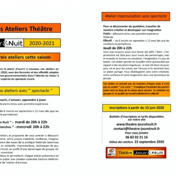 Ateliers  théâtre Jour  & Nuit