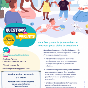ateliers cercle des parents le 27 avril 2024 à Clermont-Ferrand
